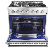 Thor HRG3618U 36″ PRO-STYLE 6 STAINLESS STEEL BURNER GAS RANGE - d-airconditioning