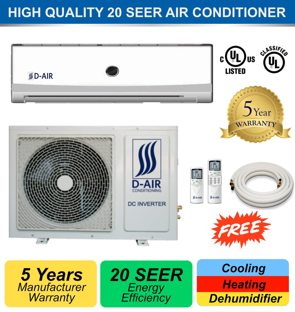 DUCTLESS MINI SPLIT A/C 09000 BTU 20 SEER DA-09HP110 (With Installation in Orange County, California) - d-airconditioning