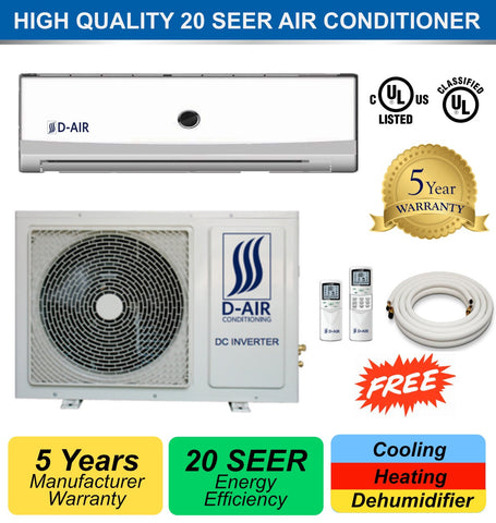 DUCTLESS MINI SPLIT A/C 24000 BTU 20 SEER DA-24HP220 (With Installation in Orange County, California) - d-airconditioning